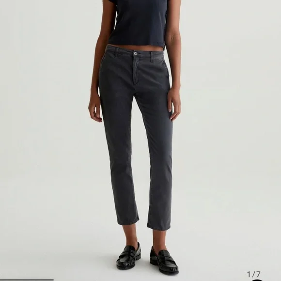 AG JEANS LOS ANGELES women’s work cropped pants grey navy 26 - Picture 10 of 10
